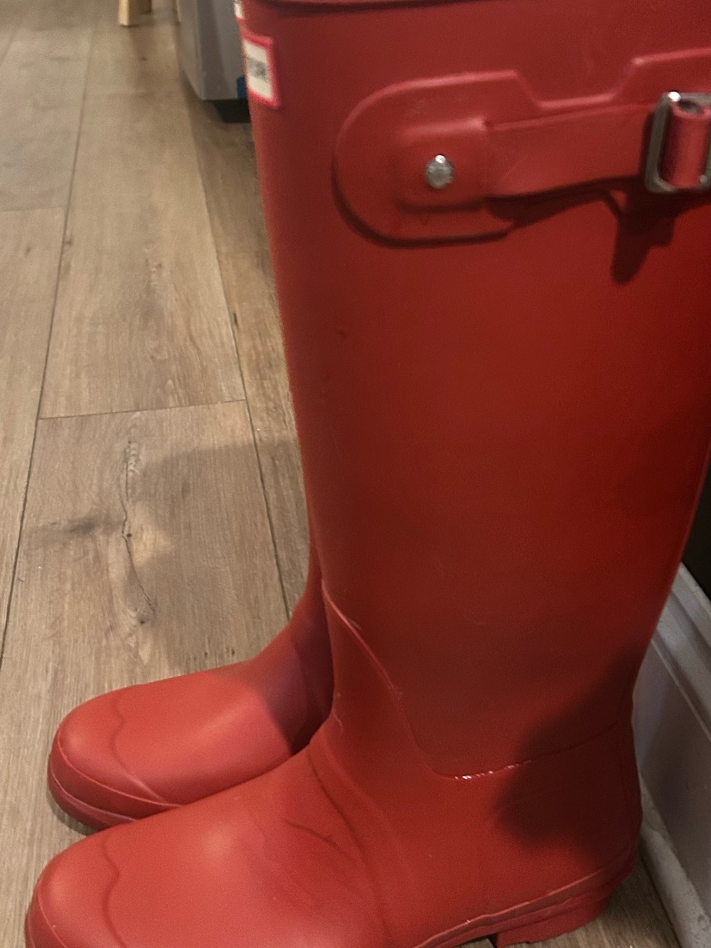 LAST CALL - Closet Closing! Hunter Tall Matte Red Rubber Rain Boots - Picture 5 of 7